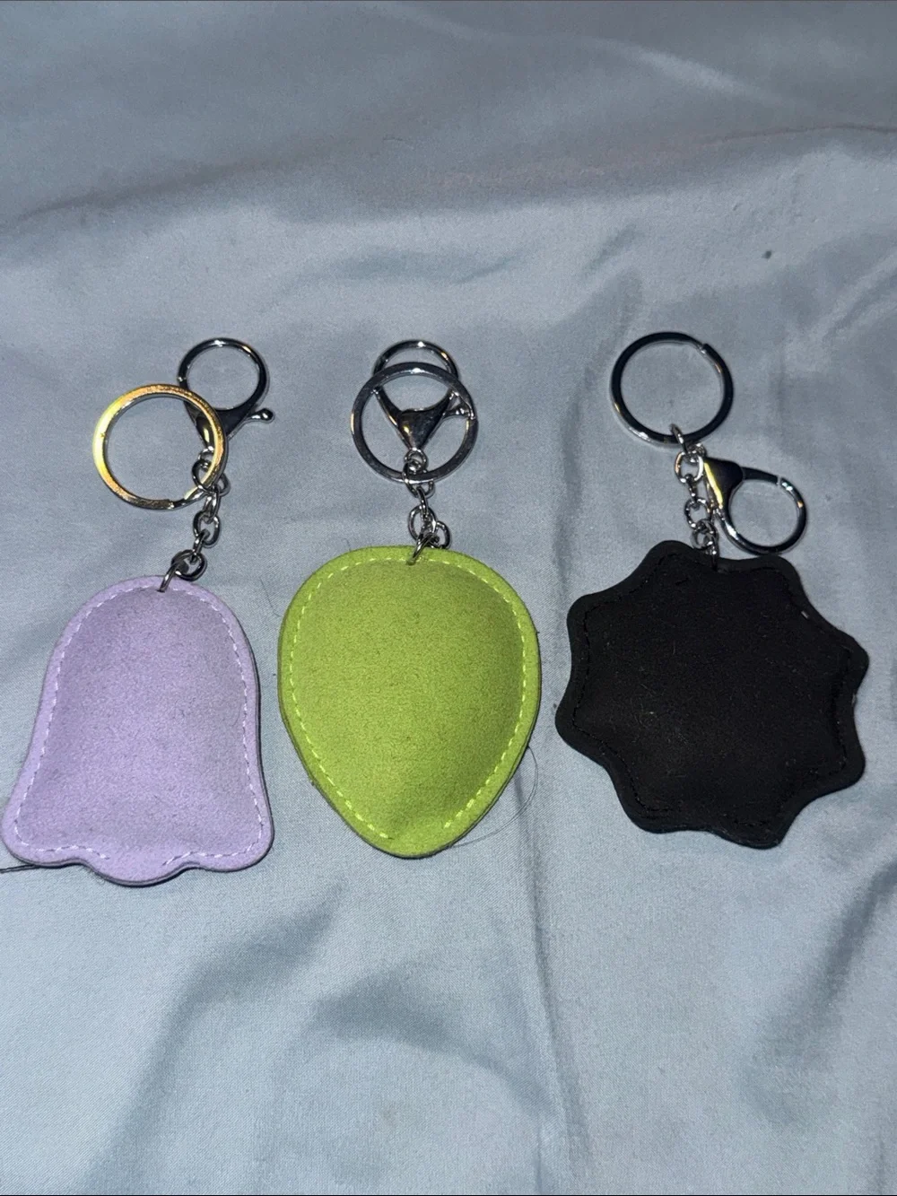Rhinestone Alien, Ghost & Spider Web Keychain Trio